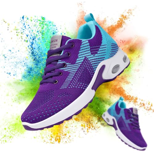 Image of Padgene Womens Sneakers Air Cushion Running Shoes Lightweight Tennis Walking Shoes Mesh Breathable Gym Work Fashion Sneakers Athletic Comfortable Casual