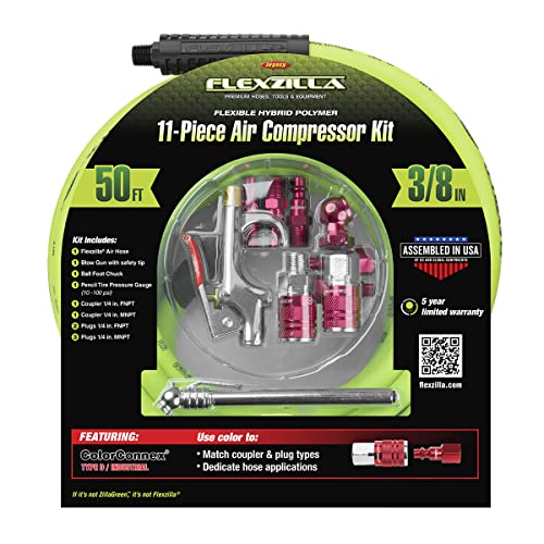 Legacy Flexzilla Hfzclb11D 3/8" X 50' Air Compressor Hose 11 Pc Coupler Plug Blow Gun Kit #TOP1