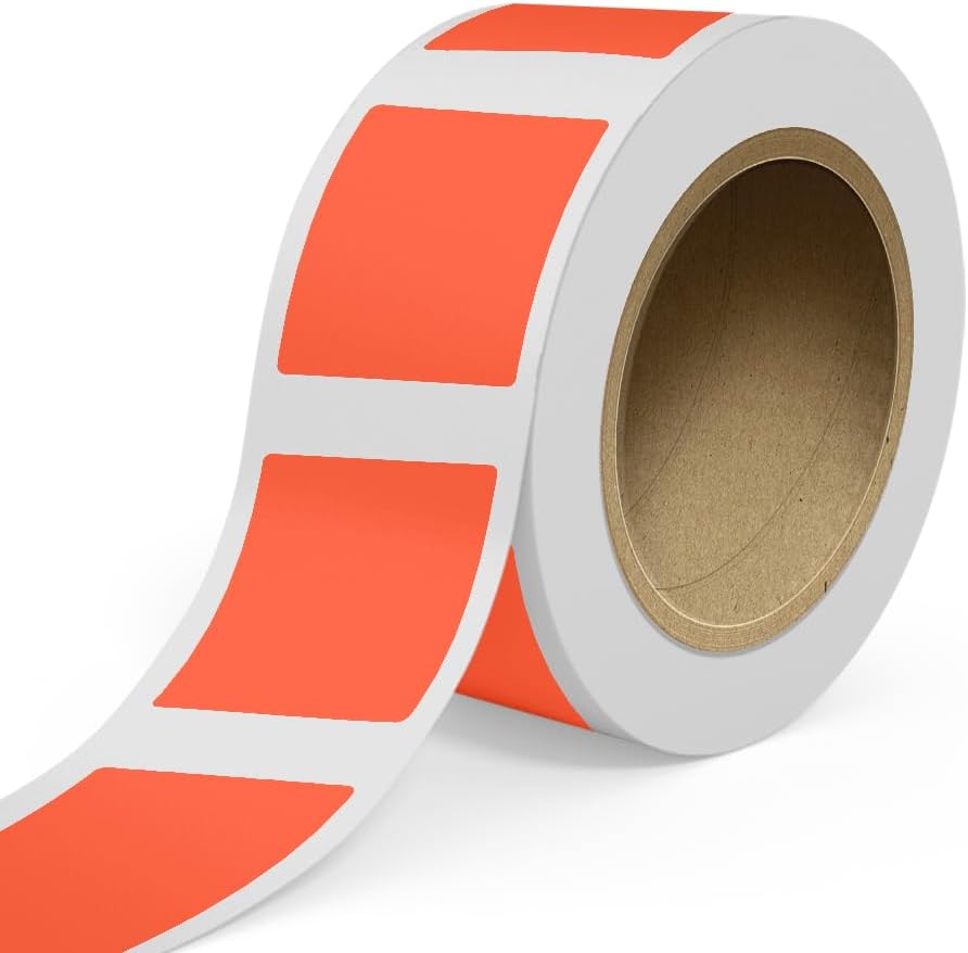 LabelsNstickers Custom Printed Standard Label Rolls - Rectangle - 3 1/2 x 4 - Neon Red - 125 Labels/Roll