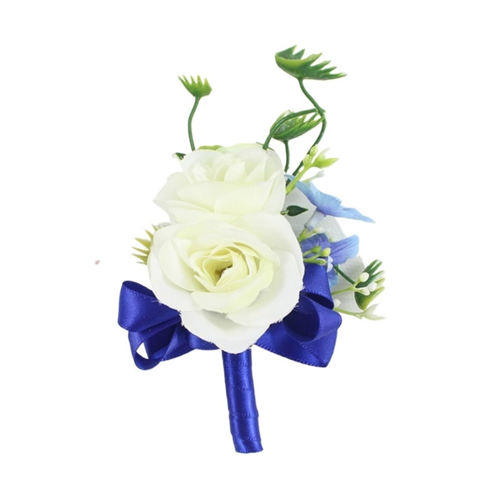 WTAXBH Corsages for Weddings 6 Pcs Dusty Blue Rose Boutonniere For Groomsmen Groom Boutonnieres Wedding Man Corsage Rustic Marriage Flower(Boutonniere-F)