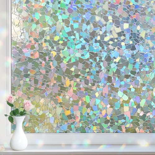 DOWELL Window Privacy Film Rainbow Film Decorative Sticker 17.5 x 78.7