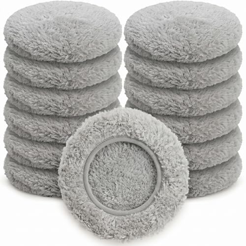 Lot de 12 Lingettes Microfibres pour Robot Lave-Vitre (Ø 12,5cm), Chiffons de Nettoyage Réutilisables et sans Trace, Compatibles avec Hobot 188/388, AlfaBot...