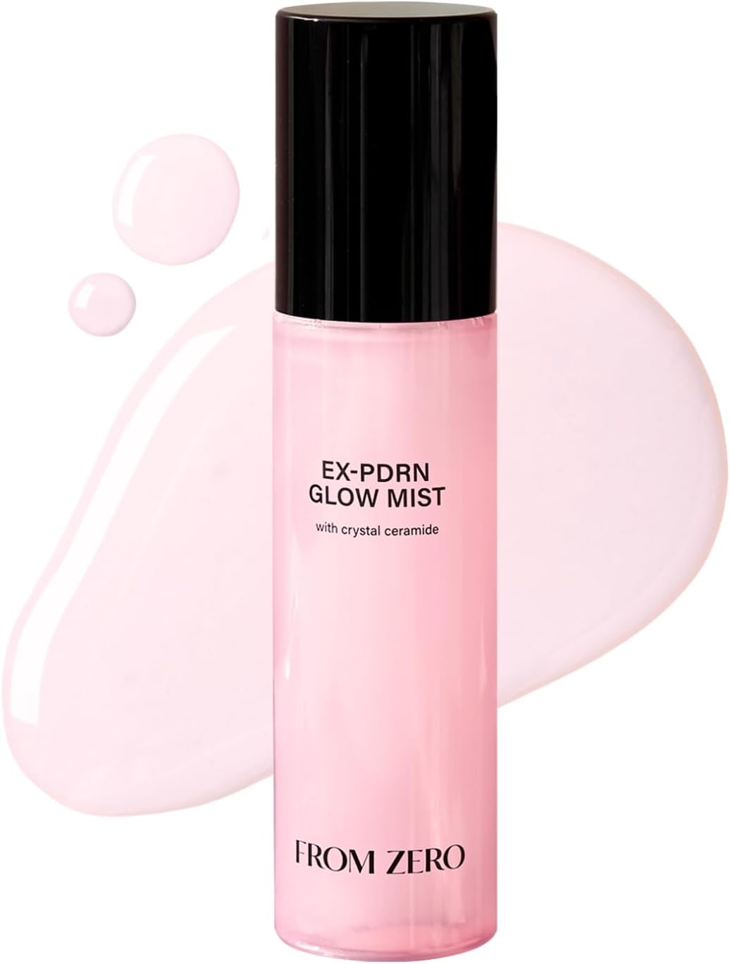 FROM ZERO EX-PDRN Glow Mist, Toner Spray, 3.38 fl. oz., Korean Glass Skin, Hydration, Broccoli PDRN, Jinseng Exosomes, 3X Collagen, Ceramide, Niacinamide, Black Pink Face Moisturizing
