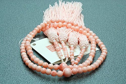 Amazon｜限定品 女性用二連数珠「深海珊瑚6mm寸法切二輪共仕立：正絹