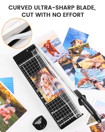 Image of MAKEASY Paper Cutter 12 Inch, 12 Sheet Capacity, Heavy Duty Paper Cutter for Cardstock, Guillotine Paper Trimmer for Crafting, Classroom and Office