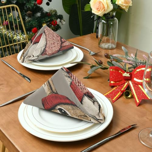 Servilletas de tela con diseño conejo san valentín pack 6 miniatura 4