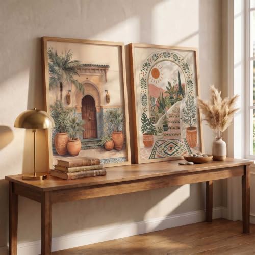 Image of kotart Decorative Modern Wall Art Print With Frame | Paintings For Living Room Bed Room Hotel Wall Decor Digital Reprint Set of 2 | Design 941 (20x30 Inch)