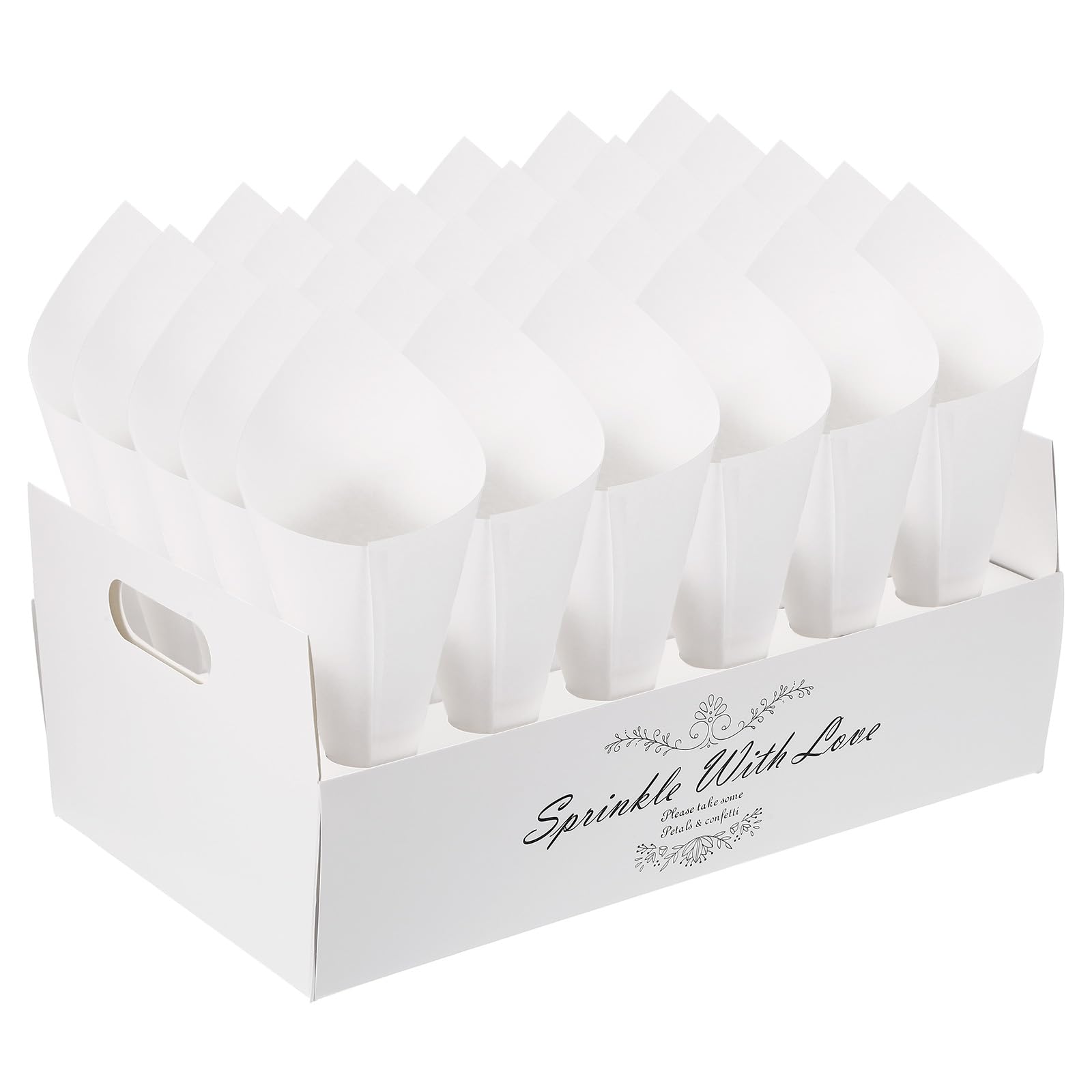Photo 1 of PATIKIL Wedding Confetti Cones Holder Box - White
