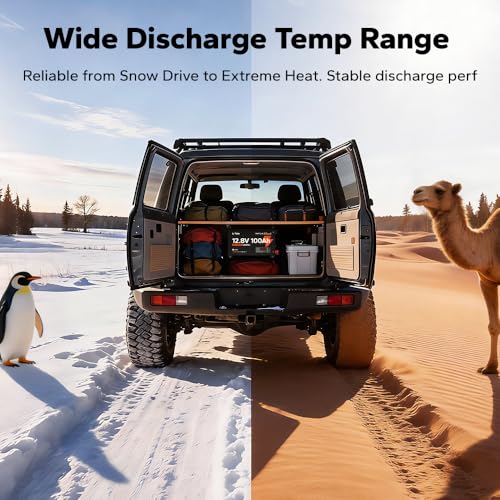 Image of Litime 12V 100Ah Slim Self-Heating LiFePO4 Battery for RV Solar Truck-3Pack