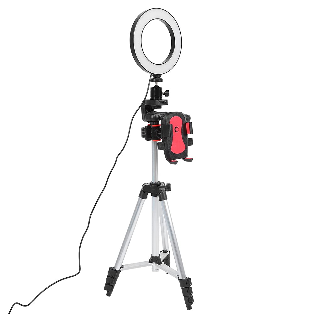 Ejoyous 5,7-Zoll-LED-Ringlichter, Dimmbare ABS-LED-Ringlichter mit 11 Helligkeitsstufen, 3 Lichtmodi, Verstellbares Stativ 13,8 Bis 39,4 Zoll für Videoanrufe, Live-Streaming und Lesen