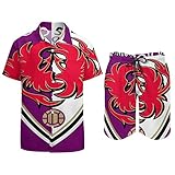 京都サンガF-C Tシャツ メンズ 上下セット 半袖 ランニングウェア 軽量通気 吸汗速乾 トレーニングウェア セット スポーツウェア ジャージ 夏の配置プリントハワイアンビーチシャツショーツセット Tシャツ 2XL