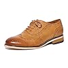 Mona flying Womens Leather Flat Oxfords Shoes for Women Perforated Lace-up Wingtip Vintage Brogues Shoes