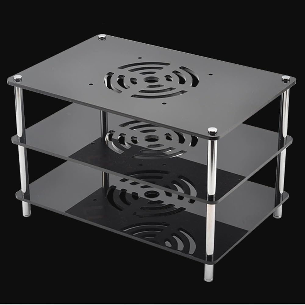 Meuble de rangement acrylique noir 3 niveaux pour petit espace et bureau