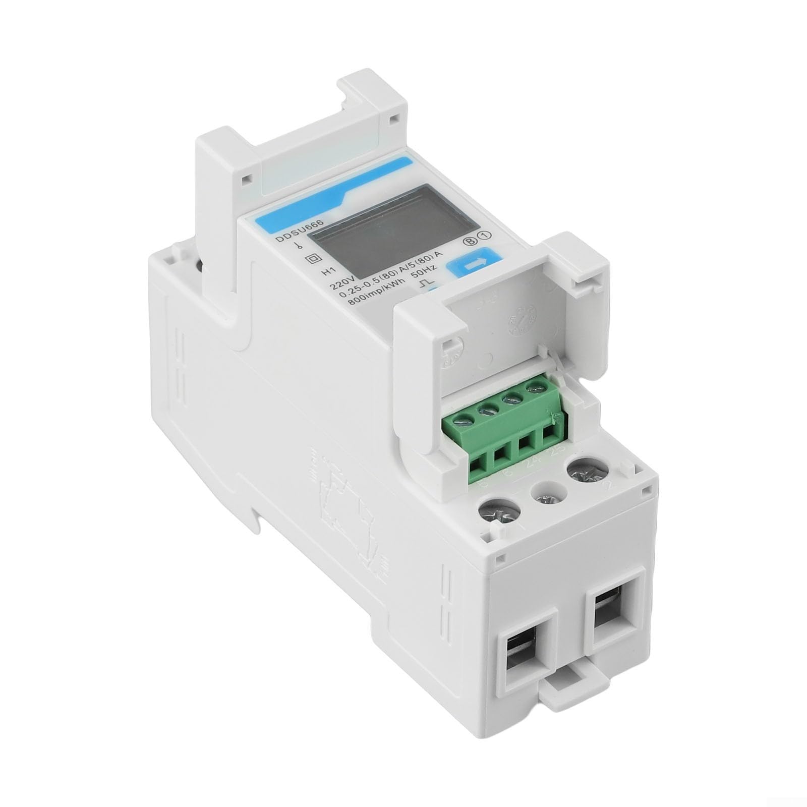 DDSU666 Digital Rail Electricity Meter, 220V Home Energy Monitor 5-80A, RS485 Backlight Rental Property Sub-Meter for Power Consumption