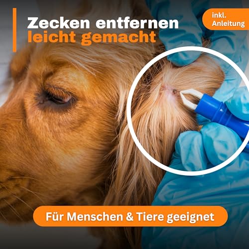 Alpenstern® Zecken Entferner Kit - Für Tiere und Menschen - Zeckenentferner Hund Katze Kinder - Erste Hilfe Tasche inkl. Zeckenzange, Zeckenhebel, Zeckenhaken, Pinzette UVM. tick Remover Zeckenschutz