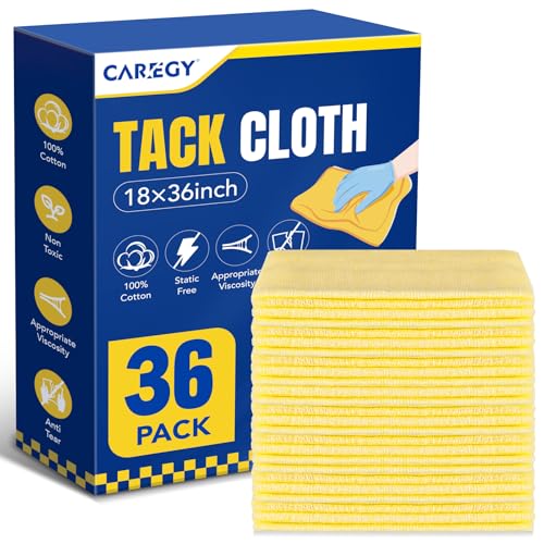 CAREGY 36Pcs Tack Cloth 18 x 36 Inch for Removing Dust from Woodworking