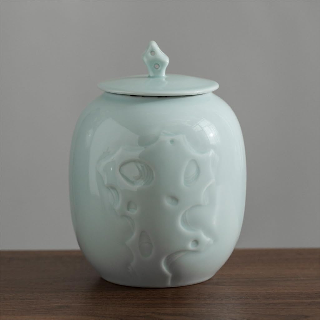 SONGCHAO Sugar Jar Ceramic Loose Tea Storage Container Jar Large Capacity Food Storage Jar Nut Coffee Cereal Sealed Jar Storage Jar Tea Canister