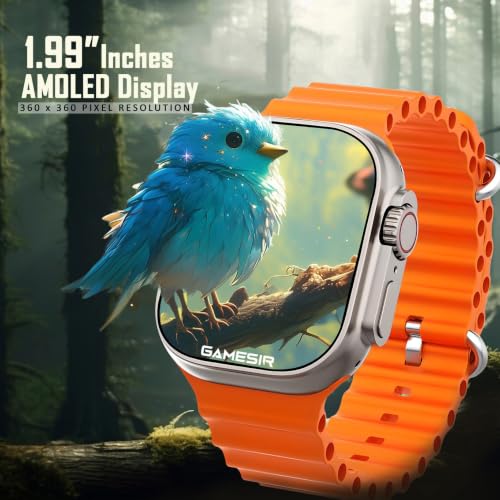 Image of 1.83 inch AMOLED Bluetooth Calling Smartwatch with 100+ Sports Modes, IP67 Water Resistance & Ocean Band (Orange)
