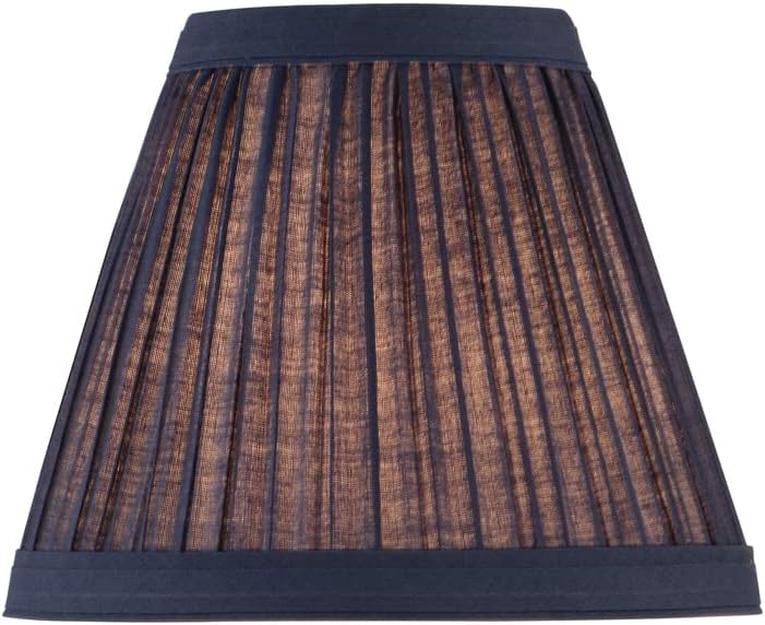 Aspen Creative 33125 Small Pleated Empire Shape Chandelier Clip-On Lamp Shade, Navy Blue, 3" Top x 6" Bottom x 5" Slant