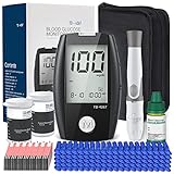 Blood Glucose Monitor Kit, 100 Counts 30 Gauge Lancets, 100 Blood Test Strips and Carrying Case,...