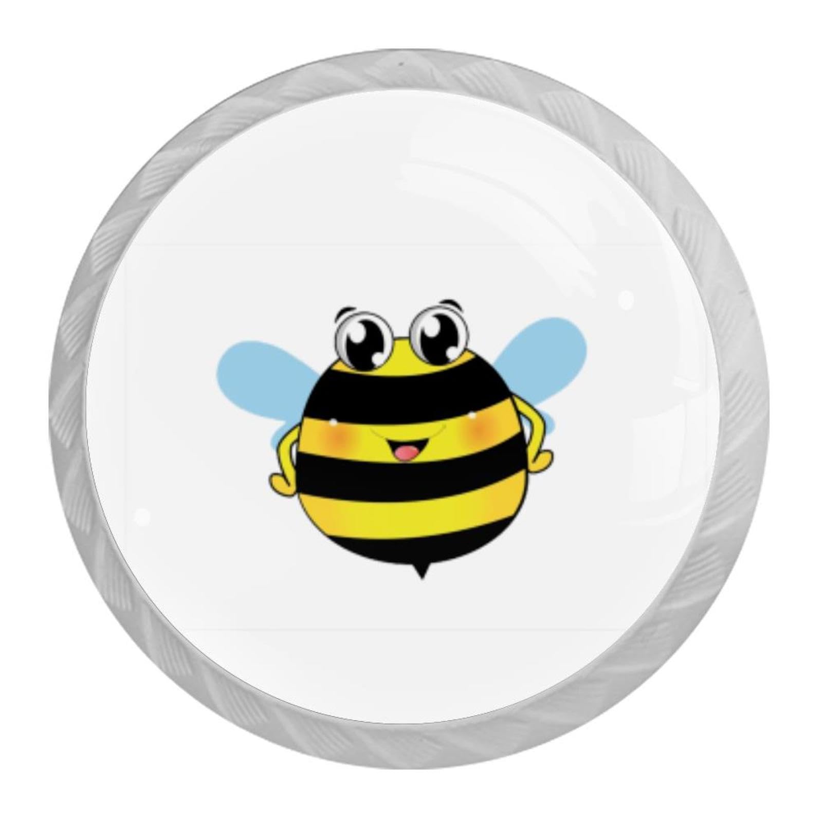 Tqmspg 4 Pieces Drawer Pulls Bee Door Knobs Dresser Handles for Kitchen Wardrobe Cupboard Hardware Furniture