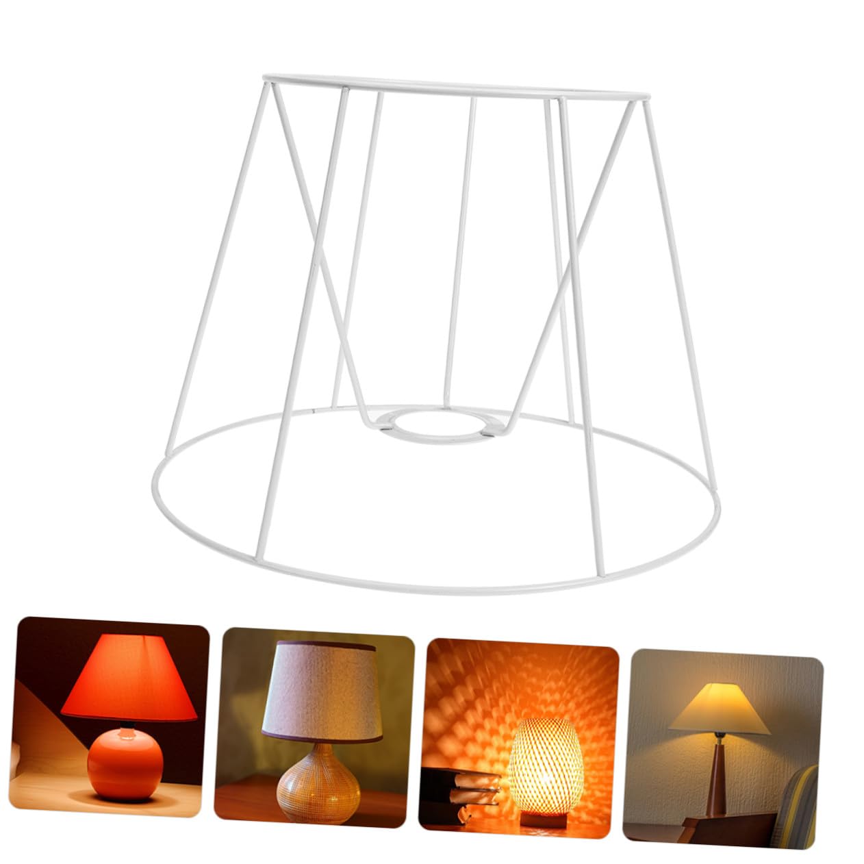Metall Lampenschirmgestell E27 Weiß für Tischlampe und Home