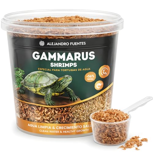 AF® Crevette Tortue d'eau, 3L Nourriture Tortue d'eau +56% Protéines, Snack Naturel Réduit Odeurs, Gammarus Shrimps Mix, Gardez la Fraîcheur avec Fermeture Zip