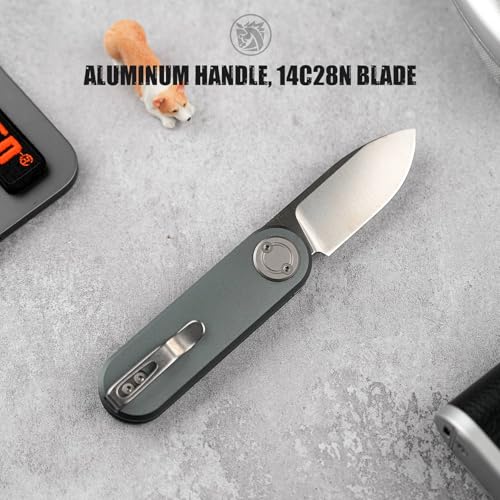 Image of Vosteed Corgi V Pocket Knife - 2.36 inch 14C28N Satin Blade - Patented Vanchor Lock, Gray Aluminum Handle - EDC Knife Surviving Folding Knife - A3703