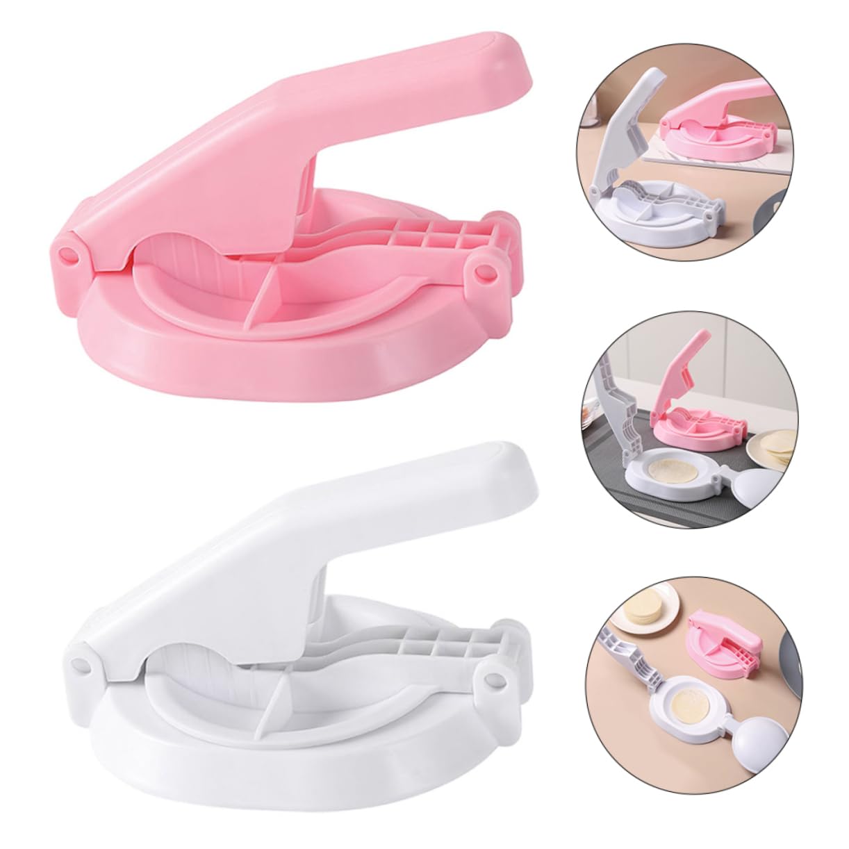 SHOWERORO Manual Dumpling Wrapper Maker Mold Round Pastry Dough Cutter Easy to Use Household Kitchenware Food Grade Plastic Random Color