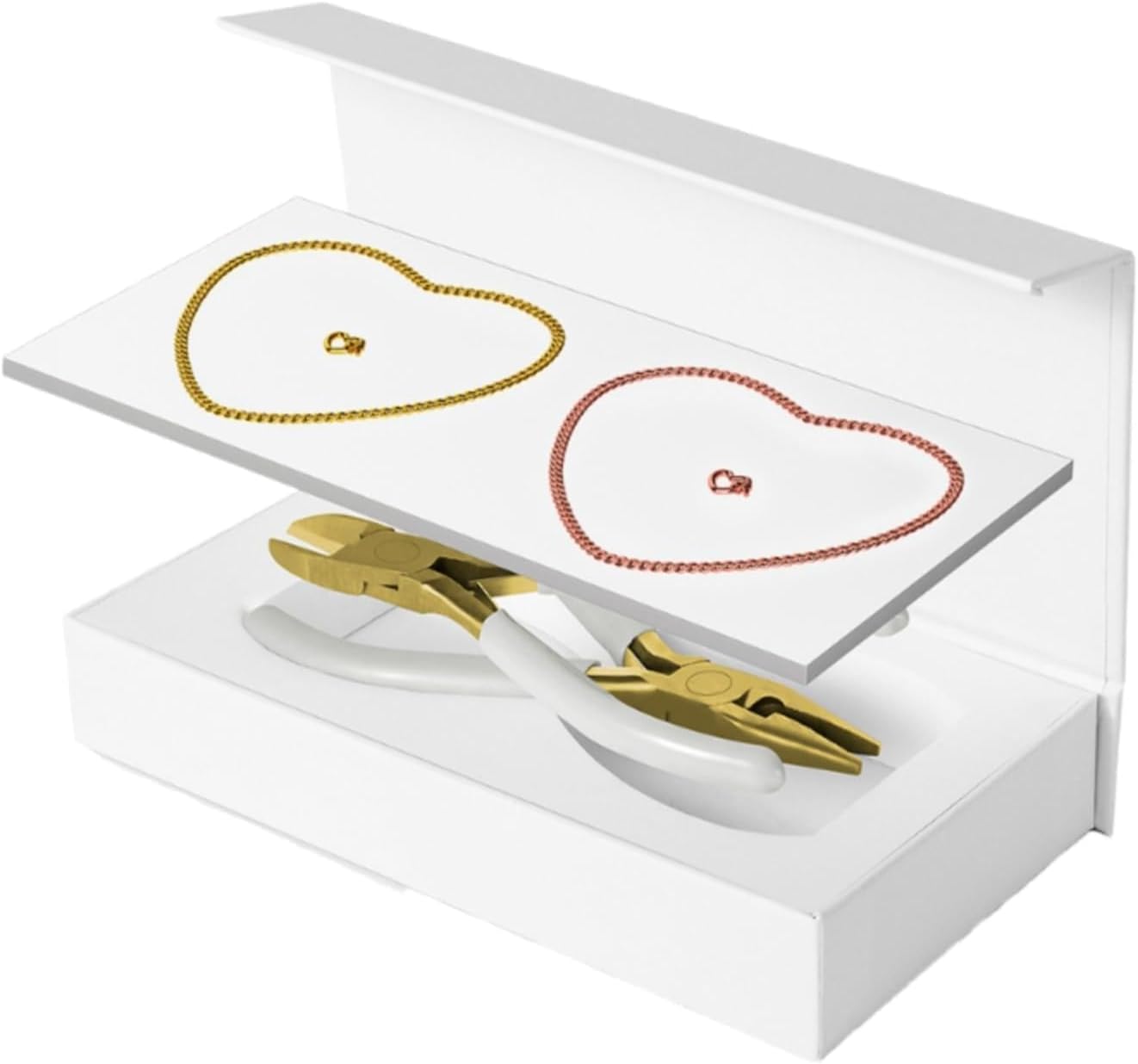 Deevoka Stainless Steel Jewelry Box, Gold and Rose Gold, Color to 2