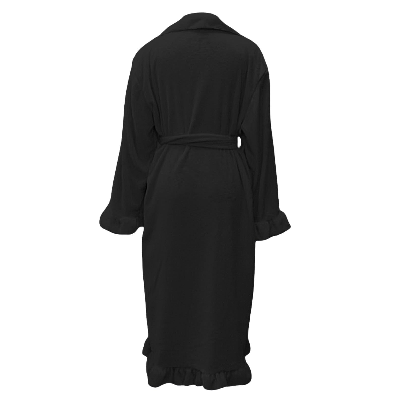 Accappatoio da donna in cotone, morbido, elegante, lungo | Pigiama per il tempo libero, taglie grandi, per sauna, per l'inverno, caldo, in peluche, leggero