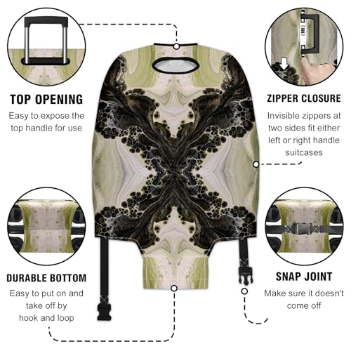 Travel Luggage Cover Suitcase Protector Scratch-Resistant Fit Not Included Suitcase Abstract Leaves XL-30-32in3