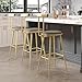 IRCPEN Bar Stools, Set of 2 High Kitchen Barstools, Bar Chairs with Backrest and Footrest, Industrial Counter Stools with PU Soft seat, for Kitchen, Living Room, Pub, Gold Color BS-012GC