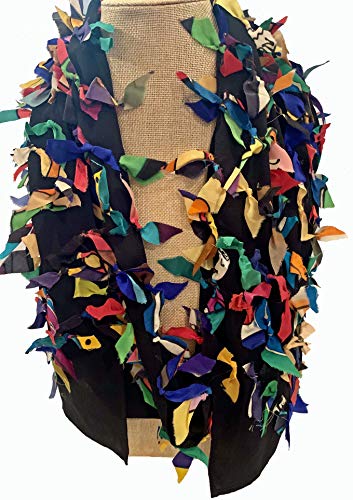 Women's Handmade Oblong Scarf with Brightly Colored Recycled Hand Painted Silk Fabrics2