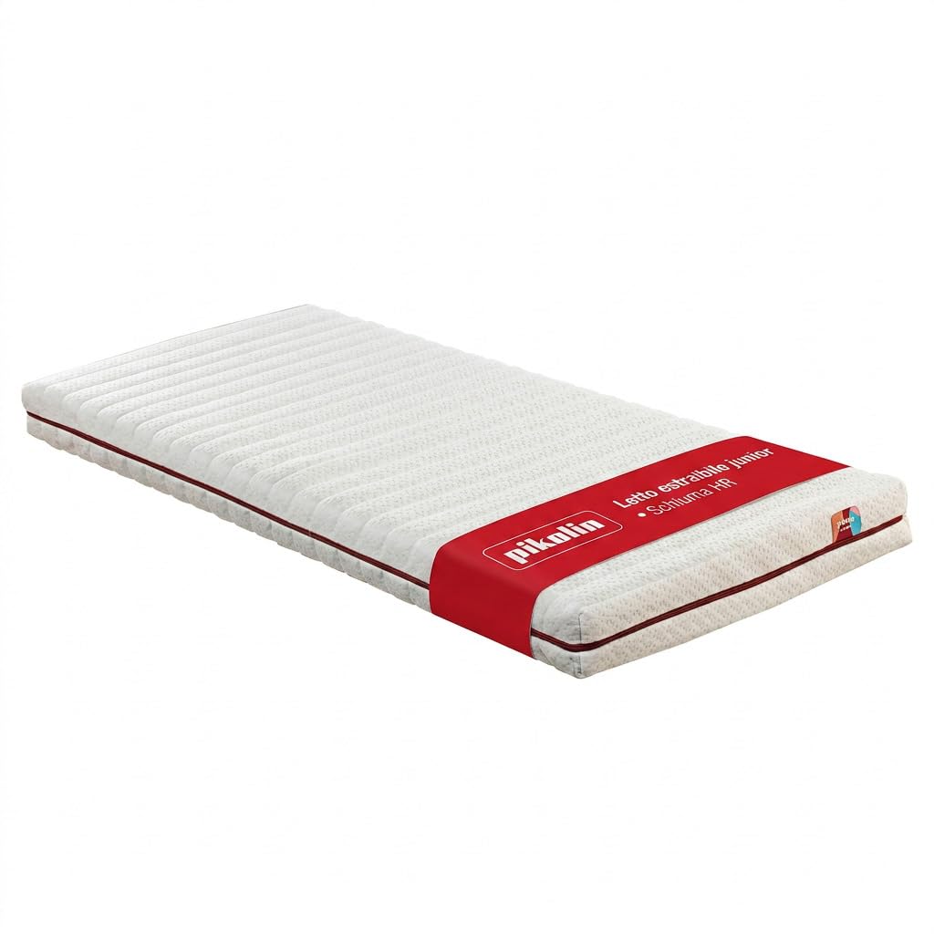 PIKOLIN Materasso Singolo 80 x 190 cm per Letto a Scomparsa e Letto a Castello Schiuma HR Extra Comfort Rivestimento Lavabile Alta Traspirabilità PIKUP Kids