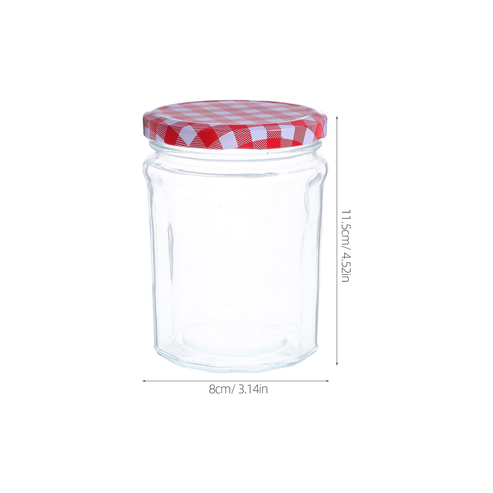 BESPORTBLE Barattoli di Vetro Ermetici Esagonali 6 Pezzi da 380 Ml con Coperchi Sigillati per Conserve Marmellate Dolcificanti Spezie e Conservazione Alimentare in Cucina