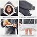 JOYWOO Wearable Blanket Hoodie, Birthday Gifts for Women Men Mom, Oversized Hooded Blanket for Adult, Cozy Fuzzy Sherpa Sweatshirt Blanket with Giant Pocket,Grey