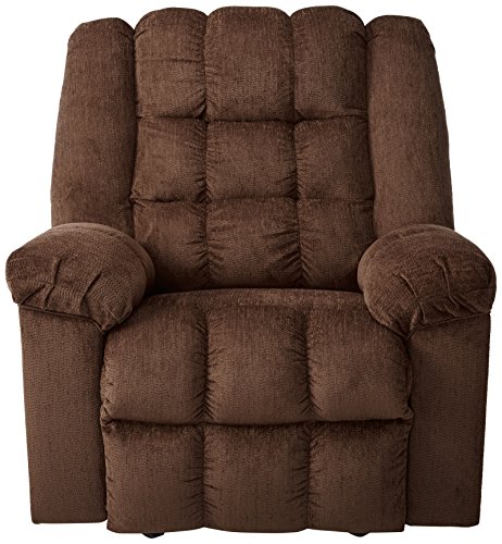 Signature Design By Ashley Ludden Ultra Plush Manual Rocker Recliner With Tufted Back, Dark Brown #TOP1