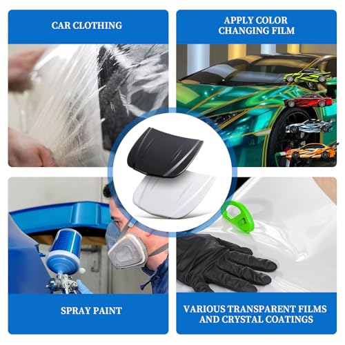 Image of 2 Pcs Speed Shape Car Wrap Hood for Auto Paint Display, ABS Plastic Models for Vinyl Wrap and Tint Painting Sample Exhibition Display, Black and White