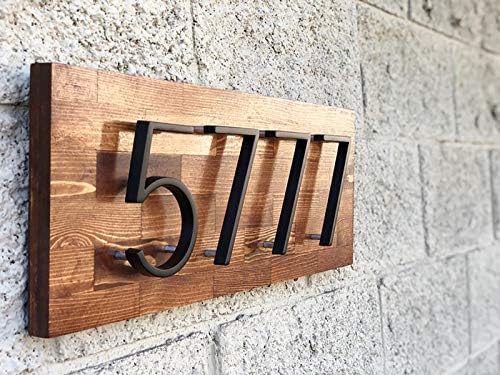 House Numbers for Outside 5"- Modern Floating Mount Zinc Alloy Black Aluminum Number with Nail Kit Easy Install for House Mailbox Address Numbers (NO. 7)(no back board included)