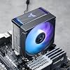 JONSBO CR1000 EVO Color CPU Cooler Black,Silent Series CPU Air Cooler,CPU Fan,RGB Automatic Light(4pin H154mm, 4 Copper Heat Pipe AM4/AM5/Intel LGA1851/1700,120mm PWM,Top Cover RGB, Black