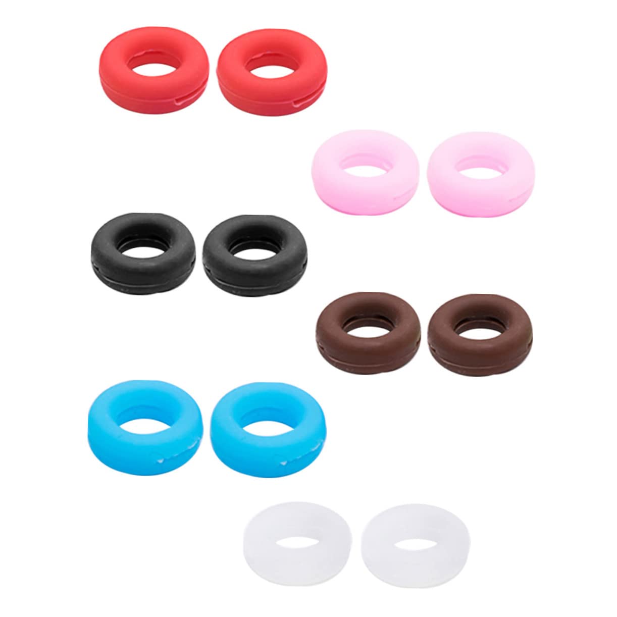 HAPINARY 12 Sets Sleeve Retainer Eyeglasses Temple Round Retainers Anti Slip Eyeglasses Ear Grips Cotton Finger Protectors Anti- Ear Hooks Circle Ring Eyeglass Anti- Round Glasses Holder