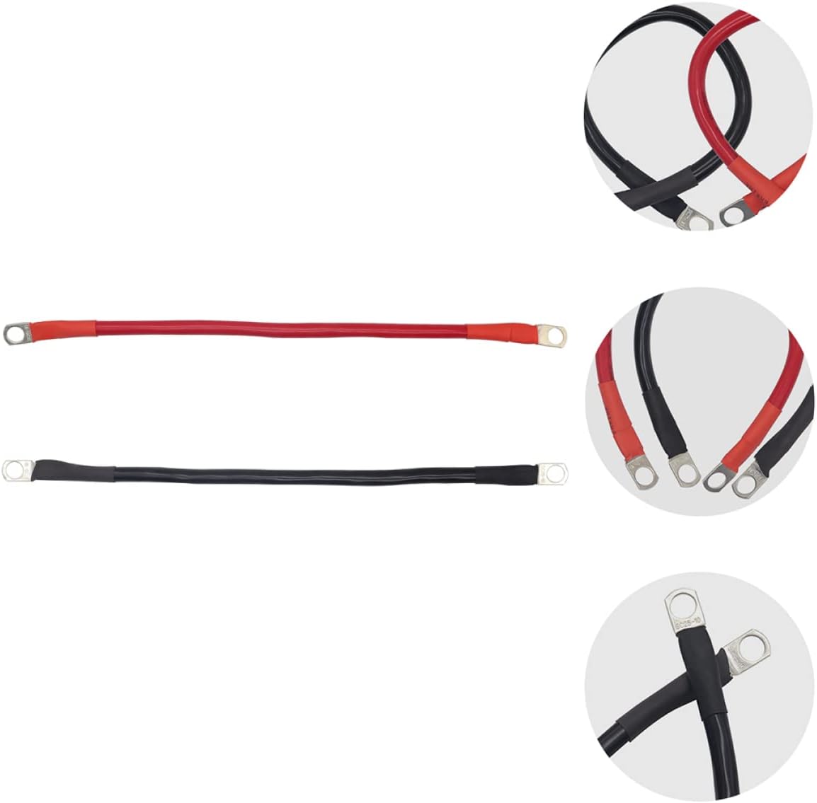 Cabilock 2Pcs Battery Power Cable with Ring Eyelets Durable Cable for Car Rv and Use Excellent Conductivity and Temperature Resistance