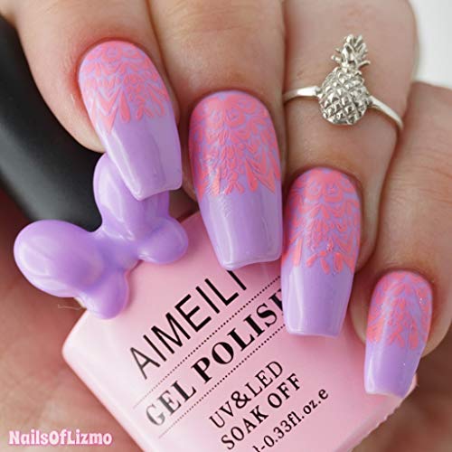 AIMEILI UV LED Gellack ablösbarer Gel Nagellack Lila Gel Polish - Neon Lavender (060) 10ml – Bild 6