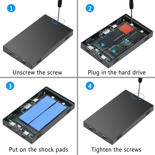Caja doble para discos SSD USB 3.2 10Gbps miniatura 5