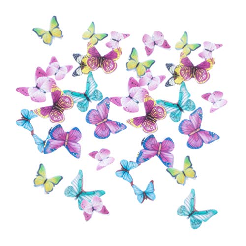 Sewroro Edible Butterfly Cupcake Toppers Dessert Toppers 356 Pcs Sticky Rice Paper Butterfly Cake Ornament for Wedding Birthday Party Food Decoration - Thumbnail 6