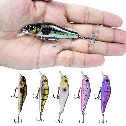 Yialia 68mm 6.9g Minnow Iscas De Pesca 3D Realista Artificial Duro Isca De Pesca Isca Crankbait Swim