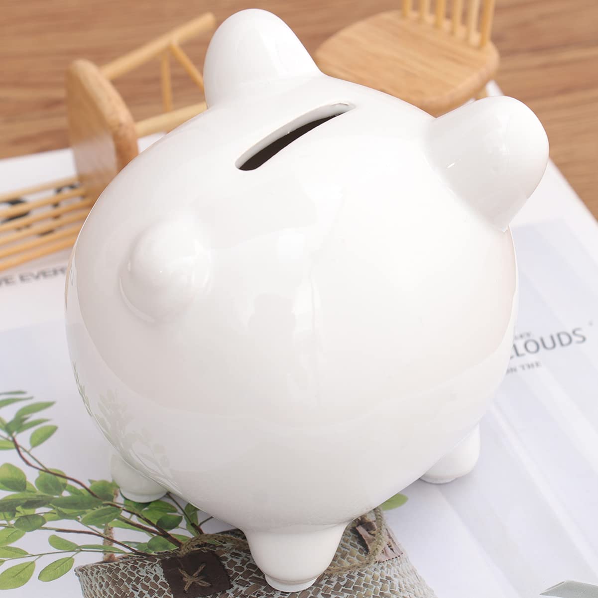 Amosfun 1pc Piggy Bank Money Pot Home Saving Pot Ceramics Saving Pot...