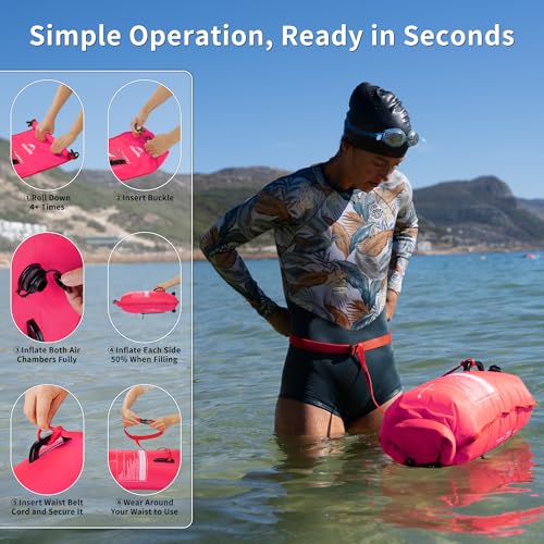 Image of Naturehike 18L Waterproof Dry bags-Roll Top Waterproof Swimming Buoy with Waterproof Phone Compartment, Outdoor Bags Keep Gear Dry for Hiking, Kayaking, Camping, Swimming, Boating(Pink)