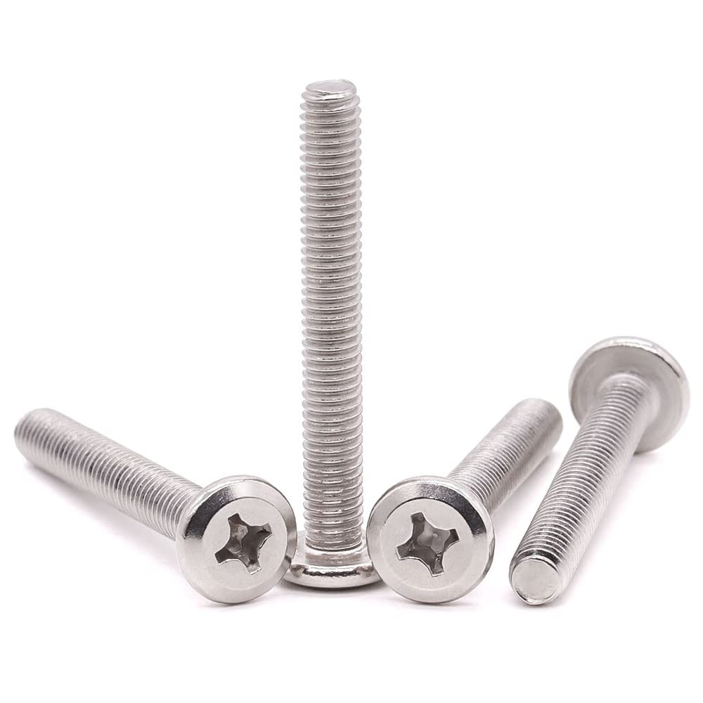 M8 x 50mm (10 PCS) Round Phillips Drive Head Binding Screws, Machine Screws, 304 Stainless Steel 18-8, Full Thread, Furniture Screws Connector Bolts-image-14